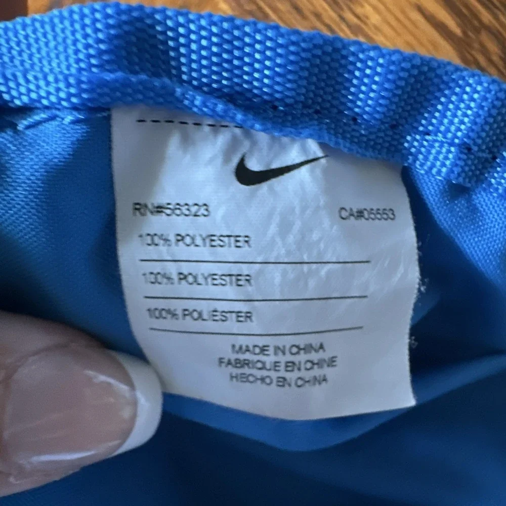 Nike Just Do It Drawstring Gym Bag Blue/Green 15L Polyester Adjustable BA5120